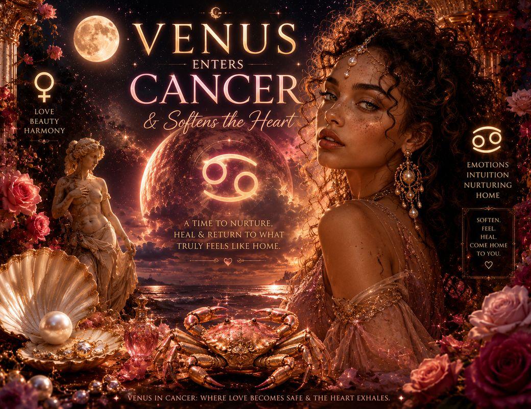 Venus Enters Cancer & Softens the Heart 💗