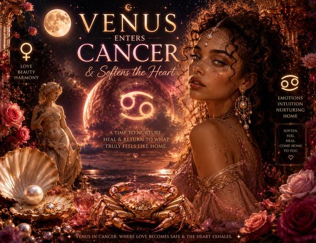 Venus Enters Cancer & Softens the Heart 💗