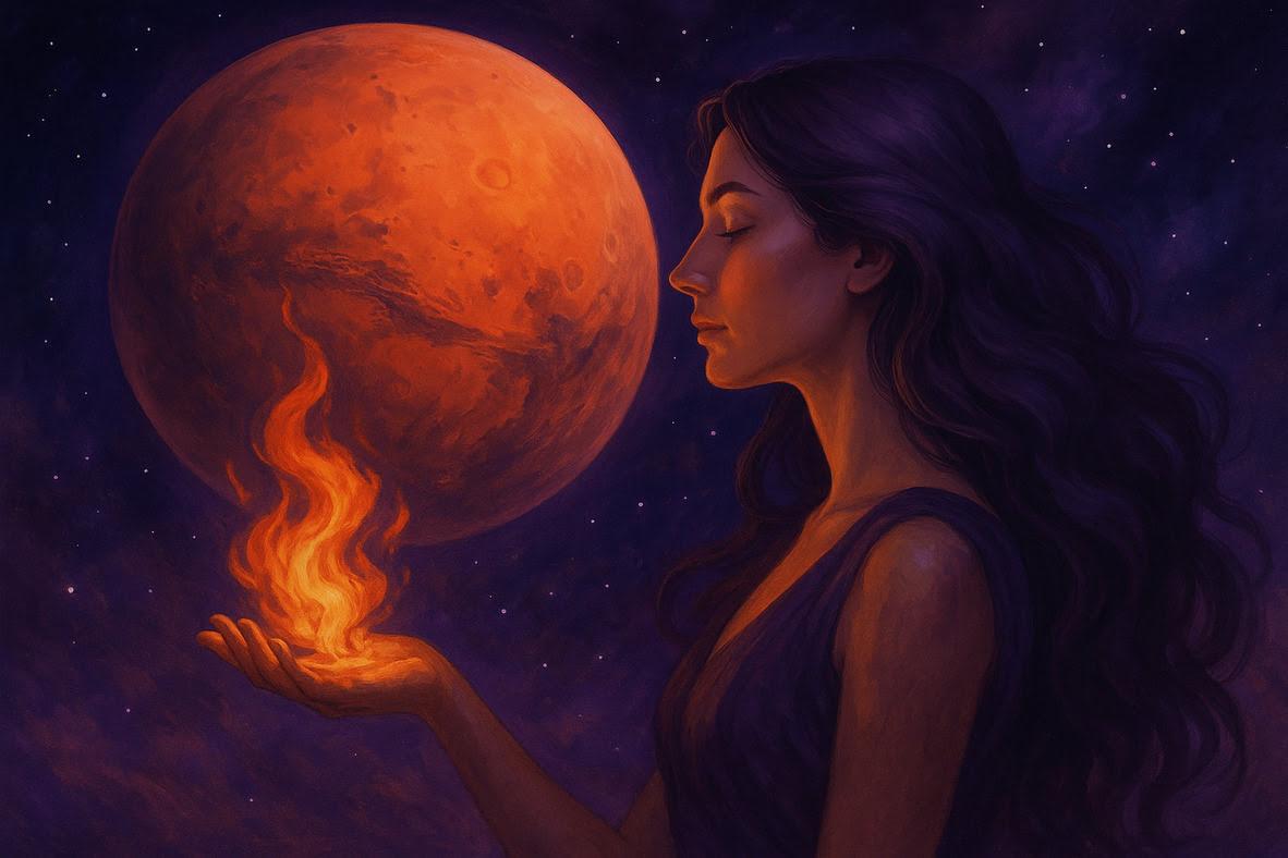 Illustration for Where the Fire Lives: Mars, Inherited Anger, and Family Dynamics