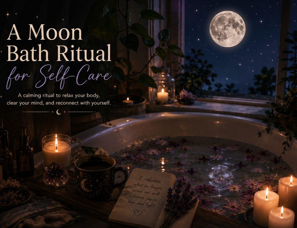 Illustration for A Moon Bath Ritual for Self-Care