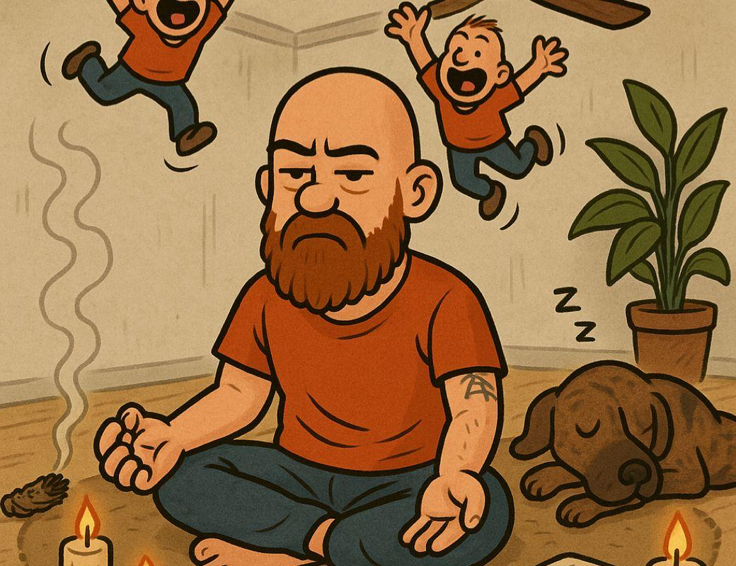 Illustration for I Tried to Meditate and Realign My Energy, but My Brain is Basically a Squirrel on a Trampoline