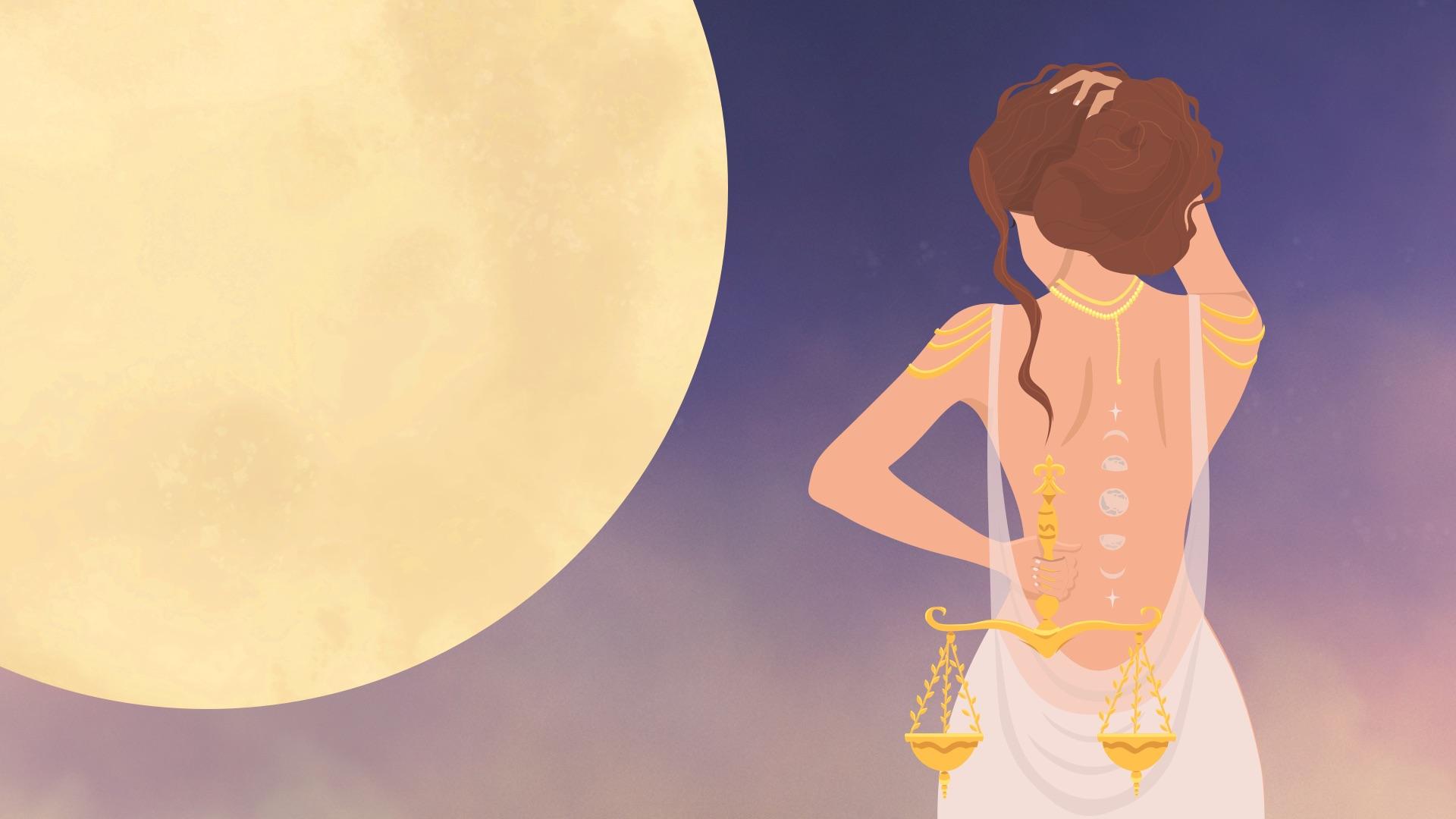 Illustration for Under the Light of the Pink Full Moon ♎