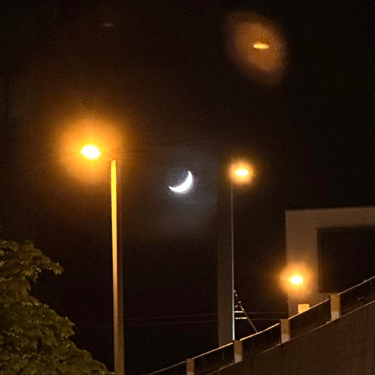 The Moon over Zürich, Switzerland — waxing crescent, Lunar Day 5