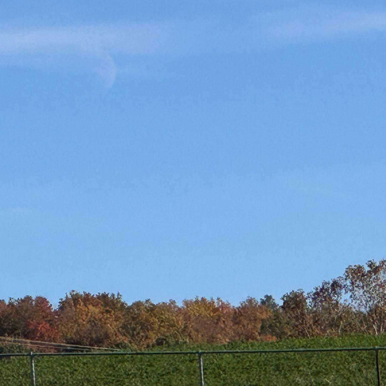 The Moon over Port Byron, United States — first quarter, Lunar Day 9