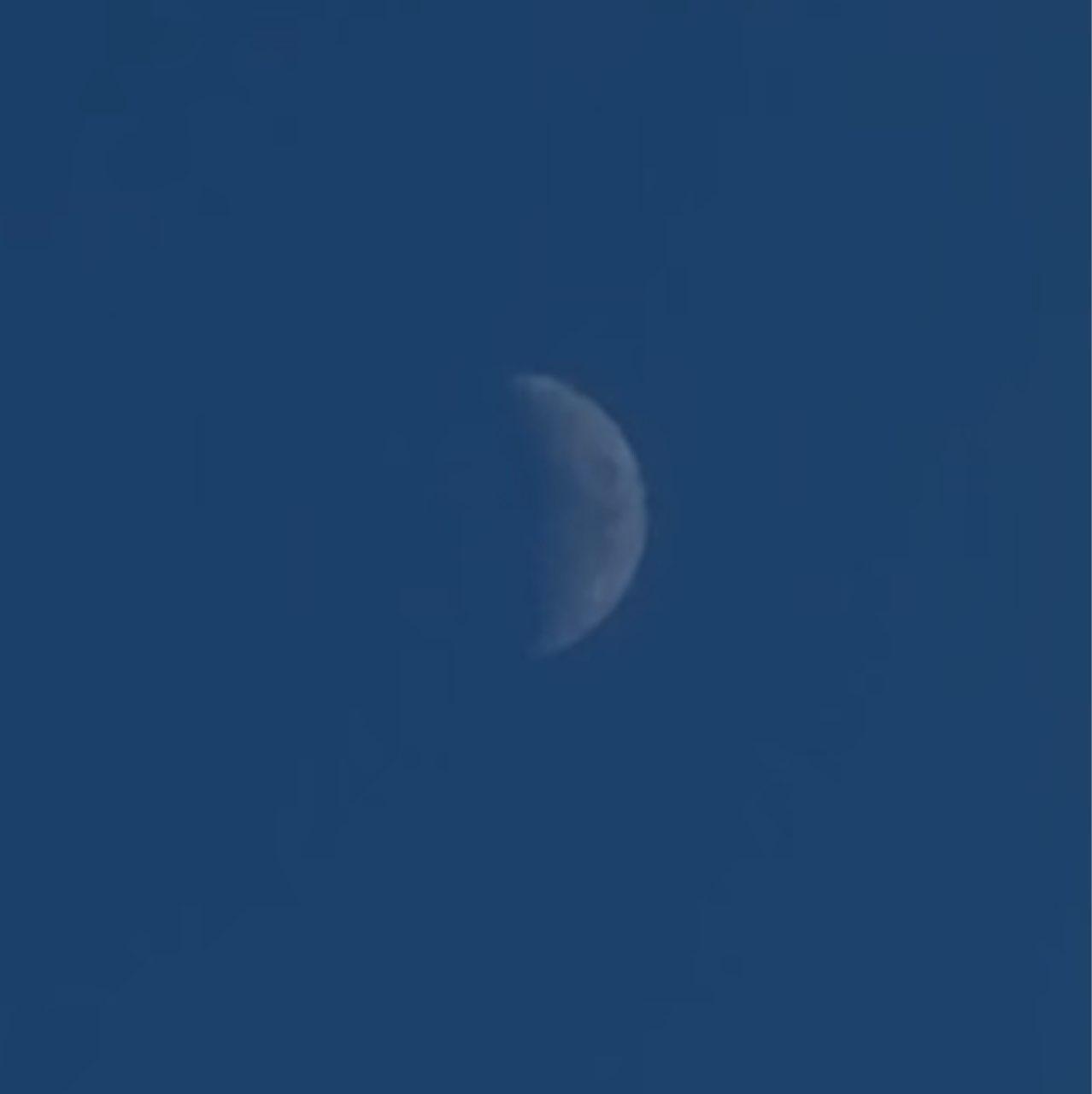 The Moon over Glasgow, United Kingdom — first quarter, Lunar Day 6
