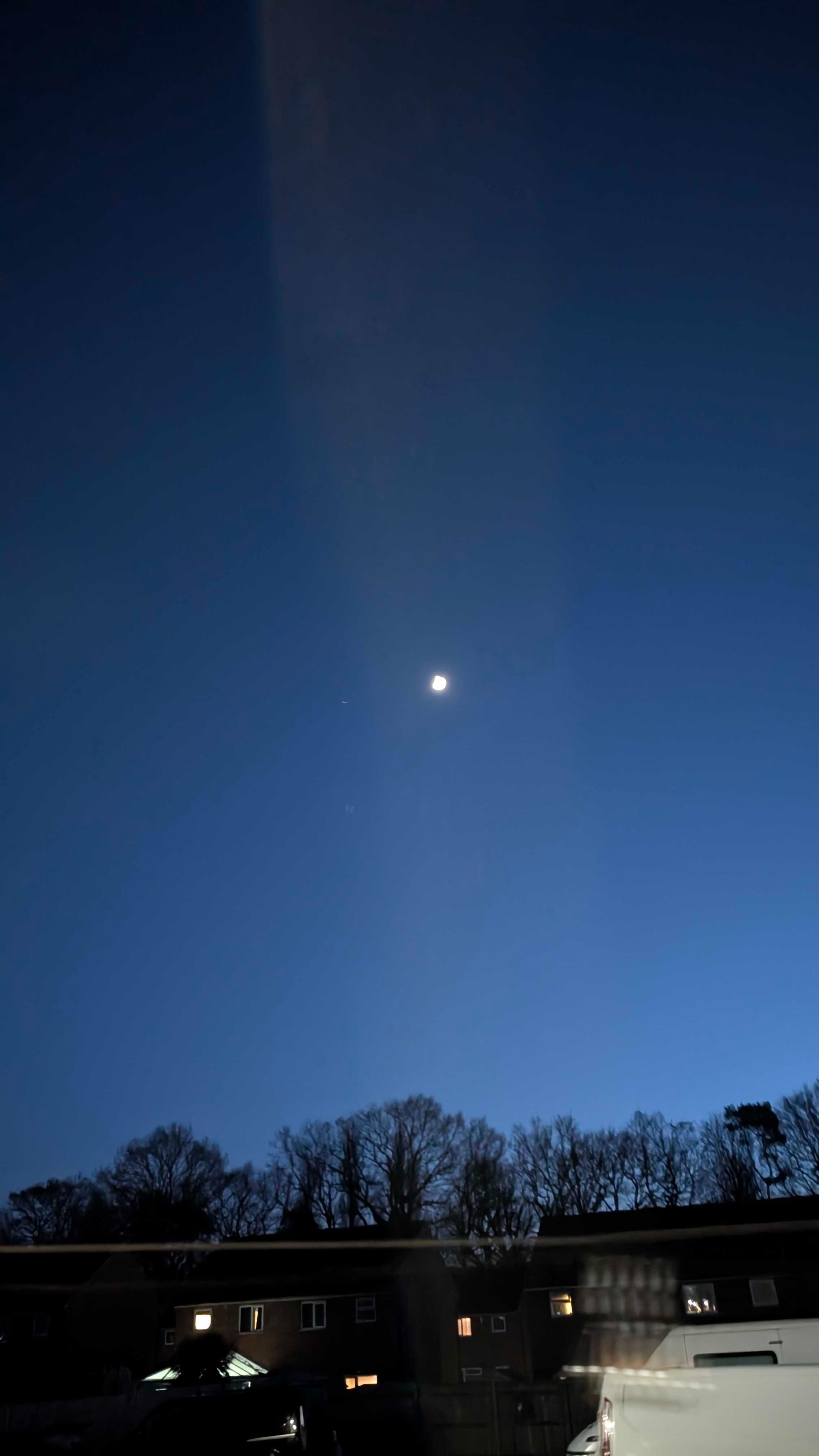 The Moon over United Kingdom — first quarter, Lunar Day 8