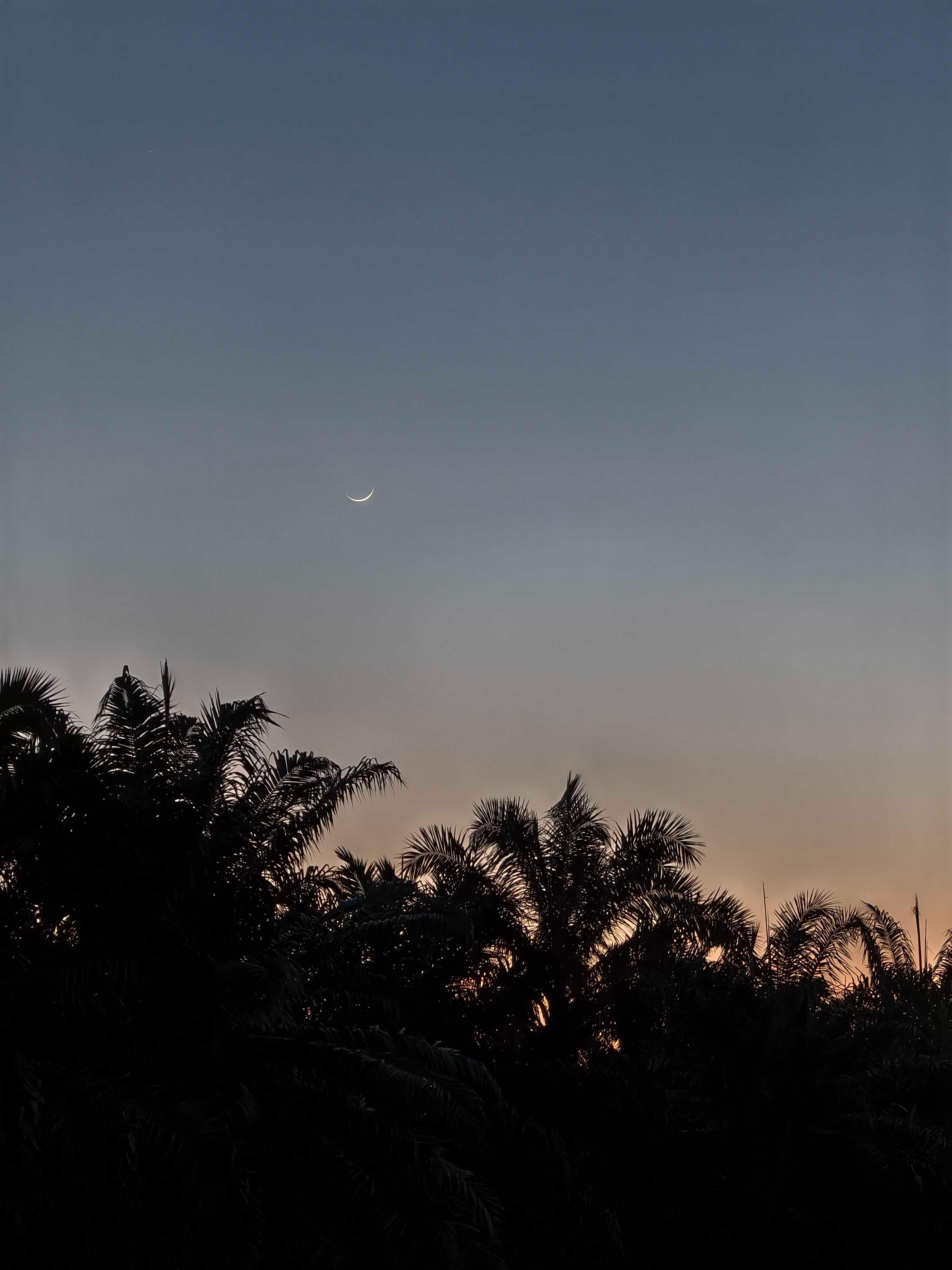 The Moon over Lawas, Malaysia — new moon, Lunar Day 3