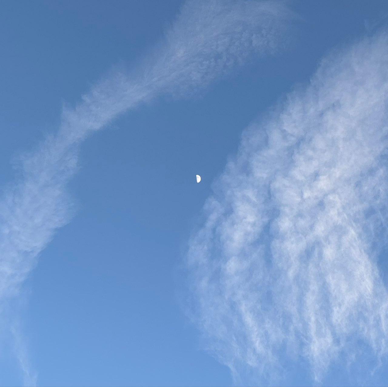 The Moon over Batumi, Georgia — first quarter, Lunar Day 10