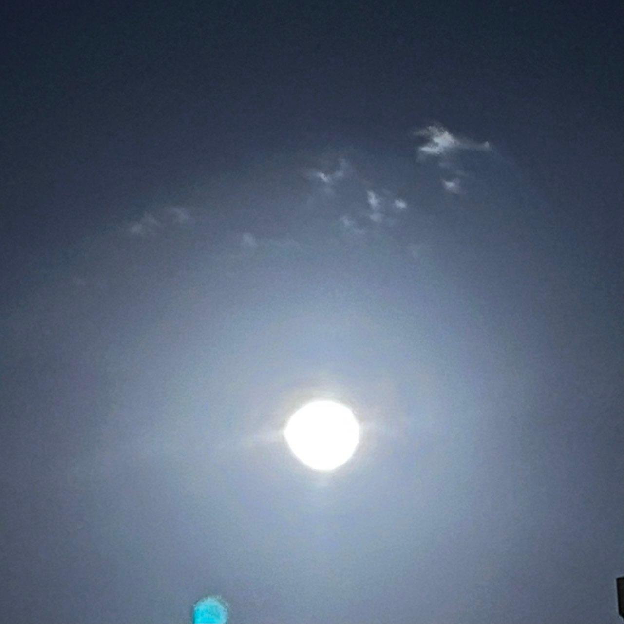 The Moon over Saint-Jean-de-Luz, France — full moon, Lunar Day 16