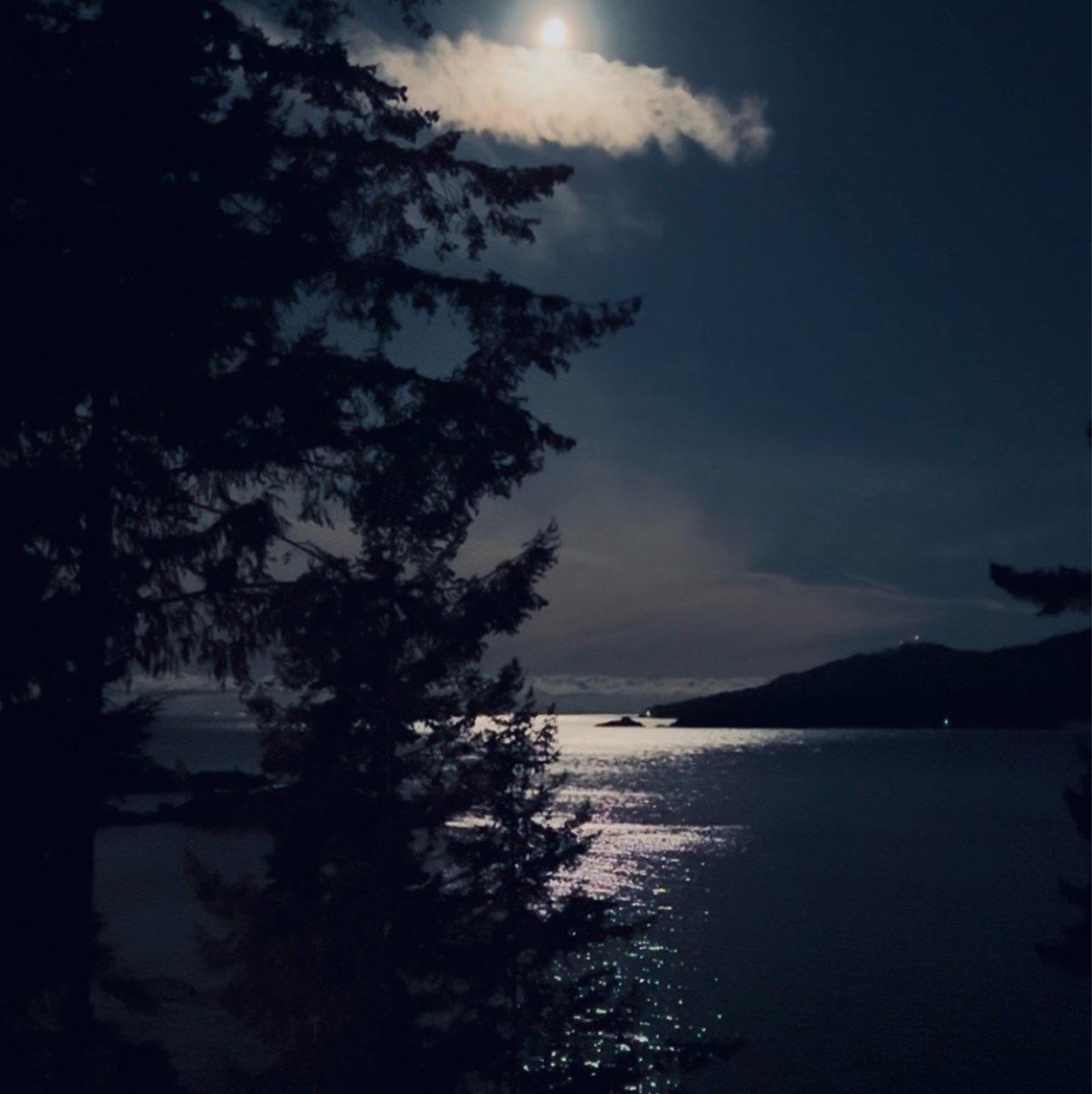 The Moon over Sunshine Coast, Canada — full moon, Lunar Day 16