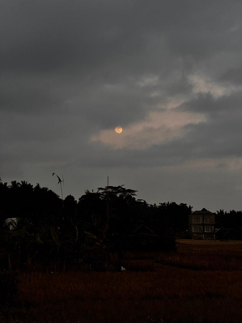 The Moon over Gianyar, Indonesia — full moon, Lunar Day 15