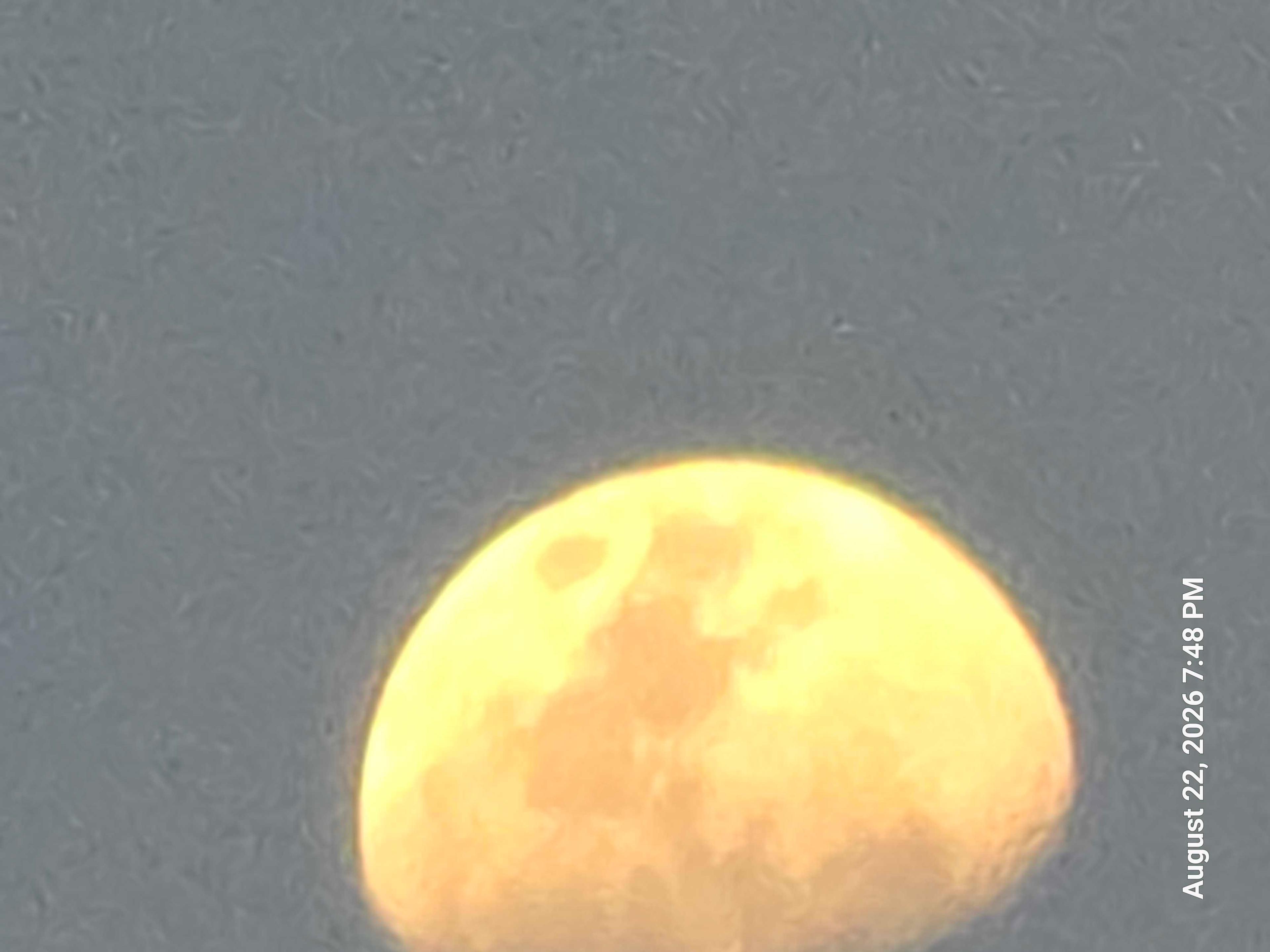 The Moon over Saratoga Springs, United States — waxing gibbous, Lunar Day 12