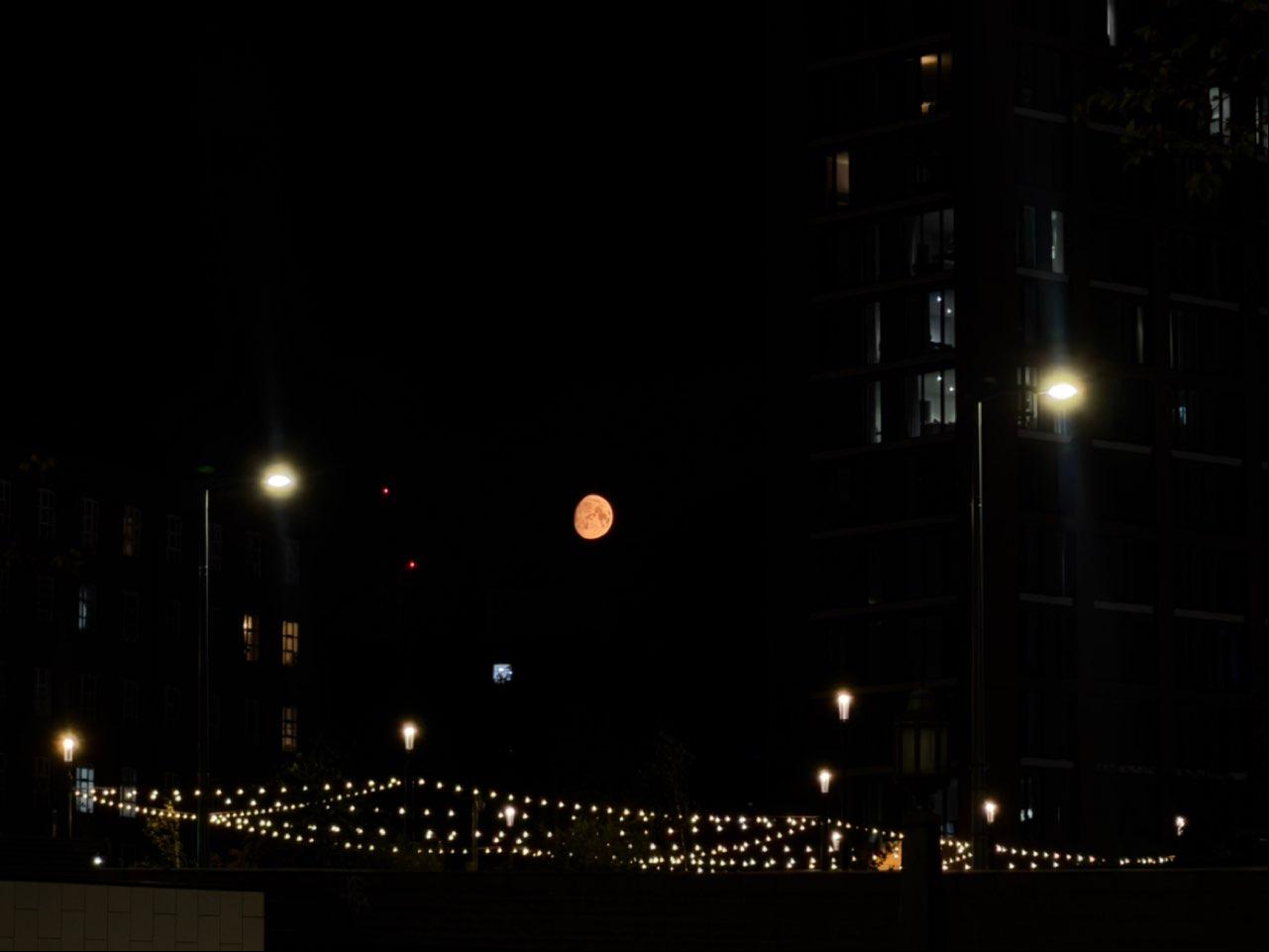 The Moon over Manchester, United Kingdom — waxing gibbous, Lunar Day 13