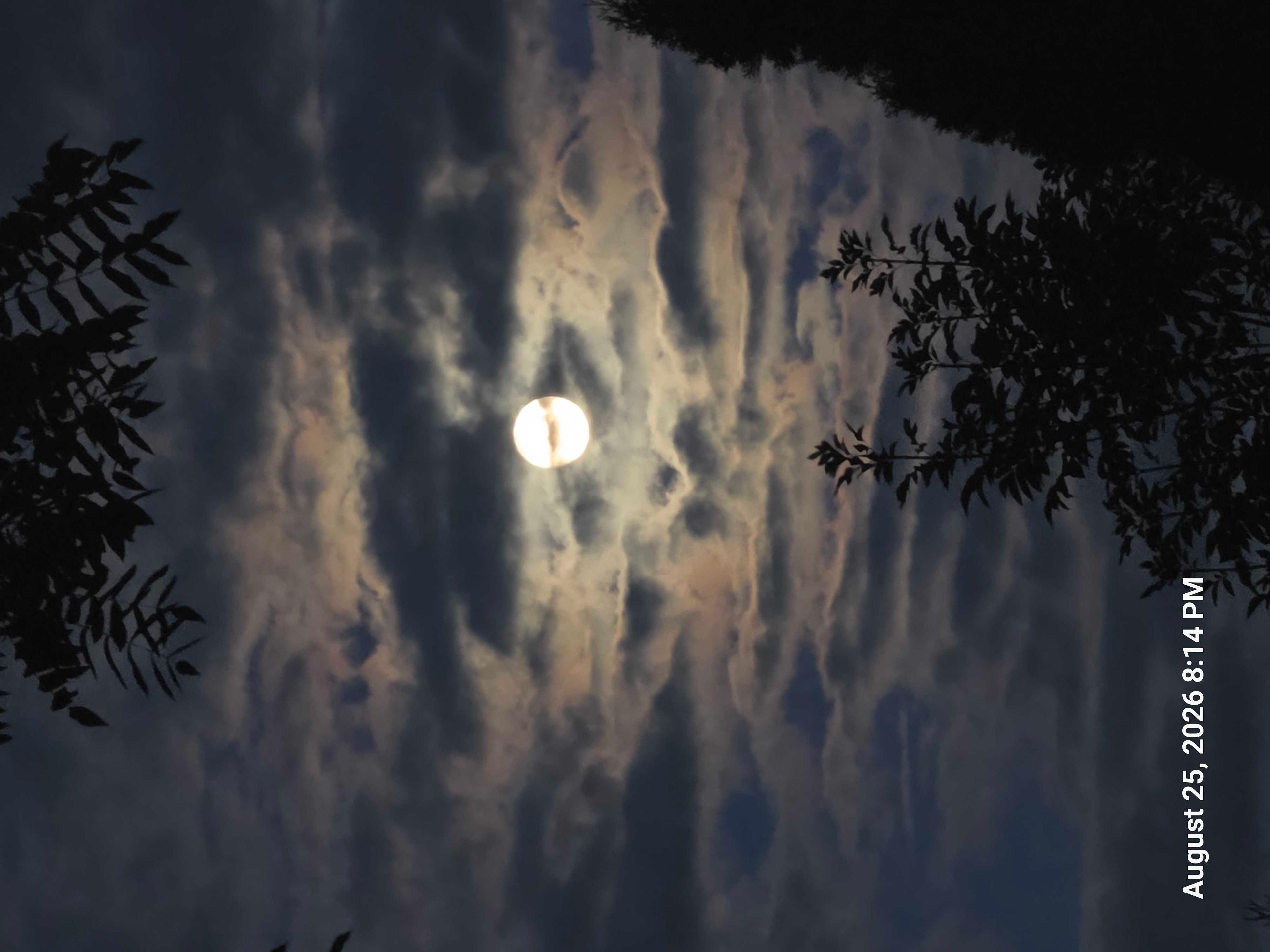The Moon over Saratoga Springs, United States — waxing gibbous, Lunar Day 14