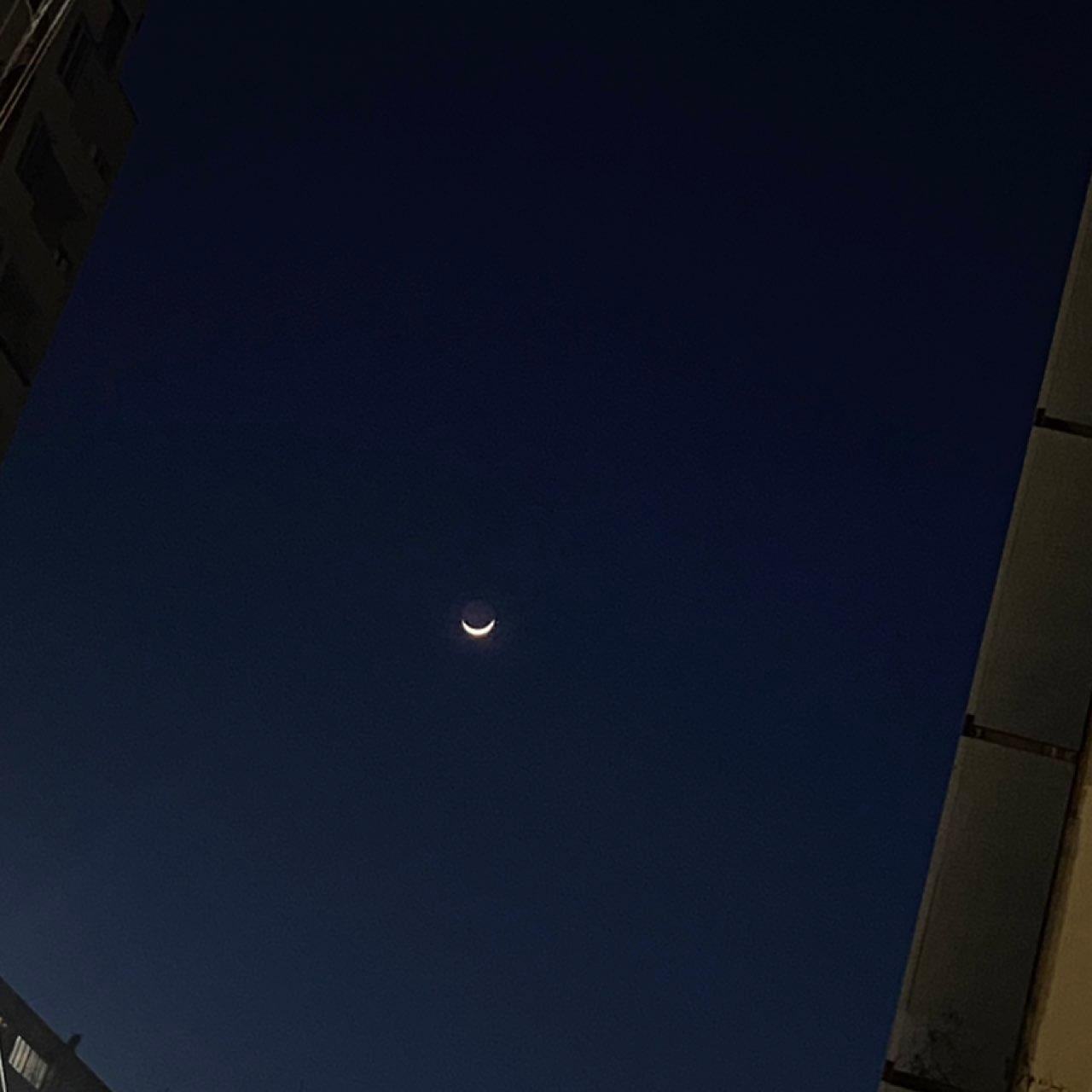 The Moon over Tbilisi, Georgia — waxing crescent, Lunar Day 3