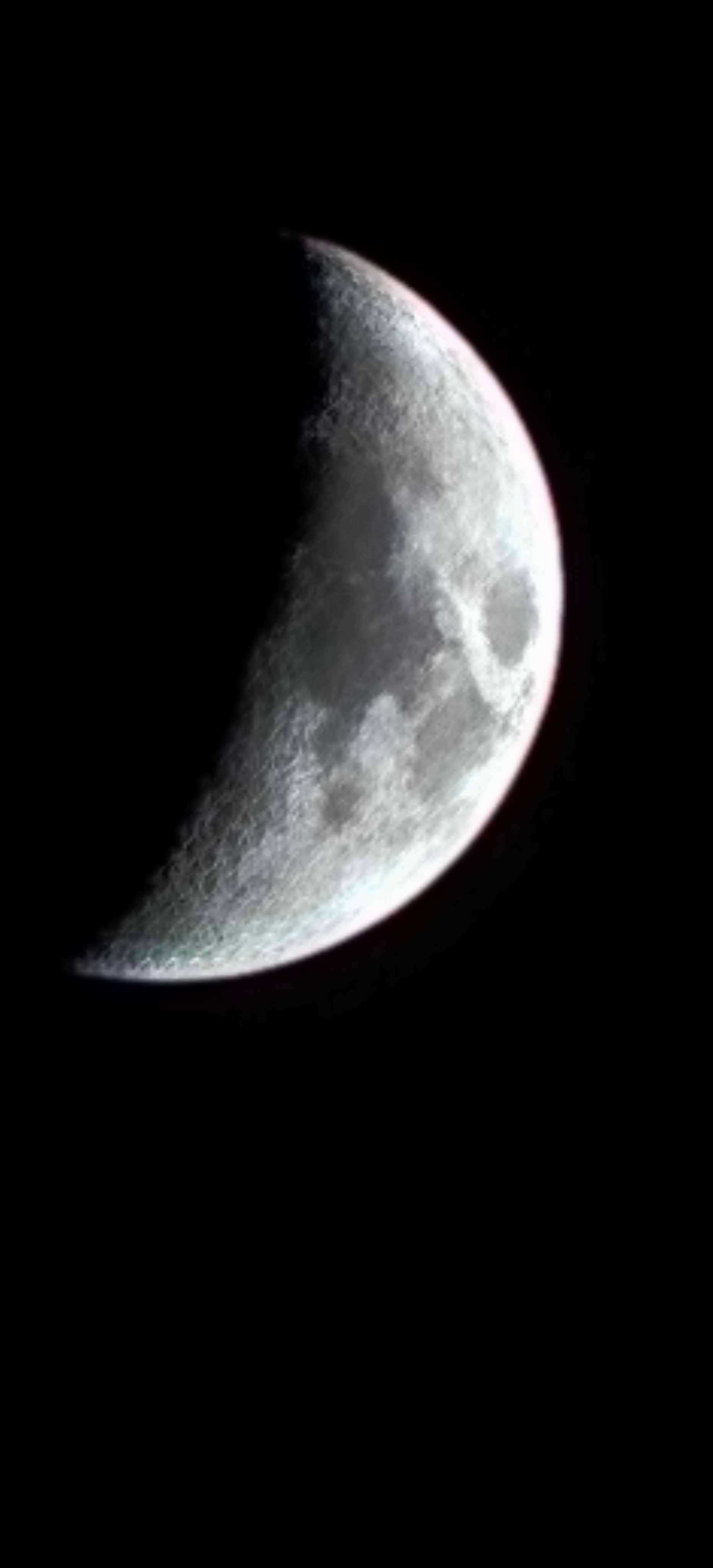 The Moon over København, Denmark — first quarter, Lunar Day 7