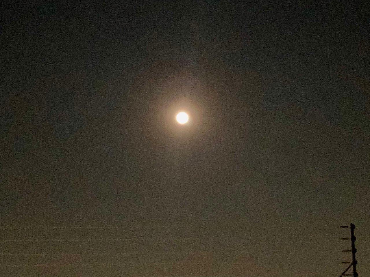 The Moon over Johannesburg South, South Africa — full moon, Lunar Day 15