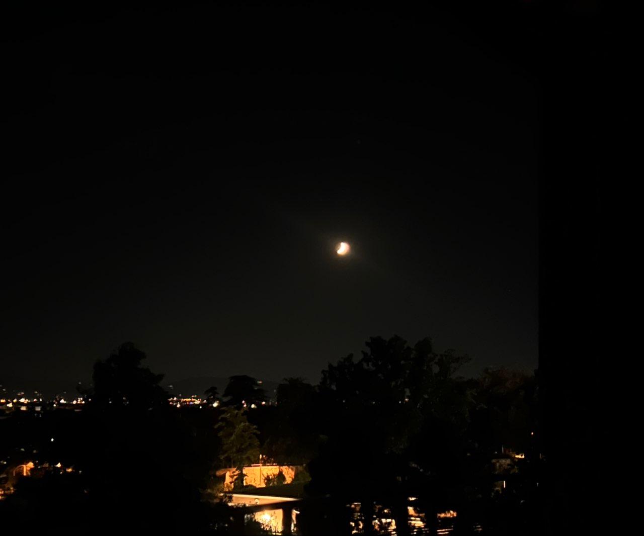 The Moon over Prato, Italia — first quarter, Lunar Day 6