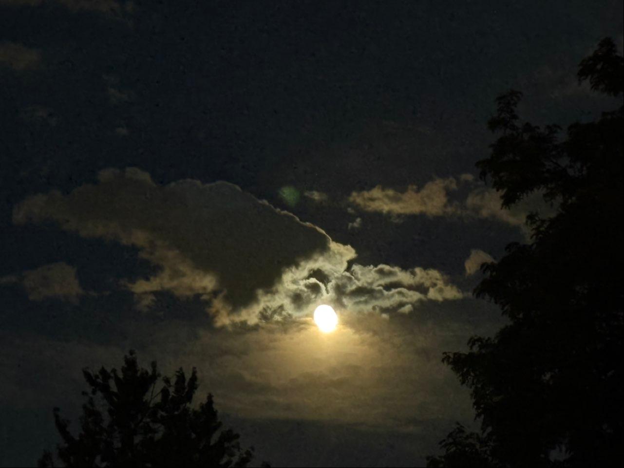 The Moon over Denver, United States — waxing gibbous, Lunar Day 14