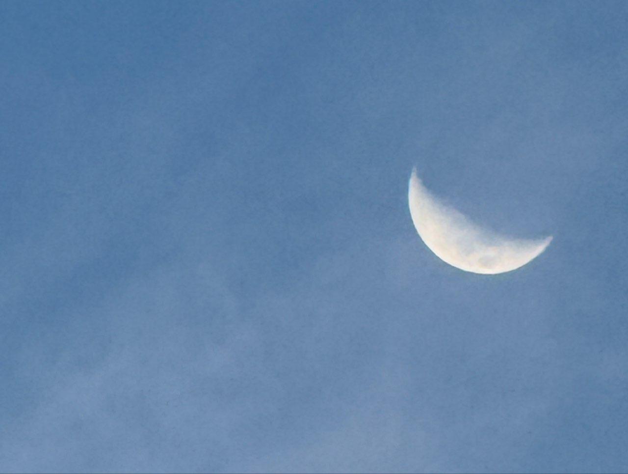 The Moon over Tofino, Canada — first quarter, Lunar Day 6