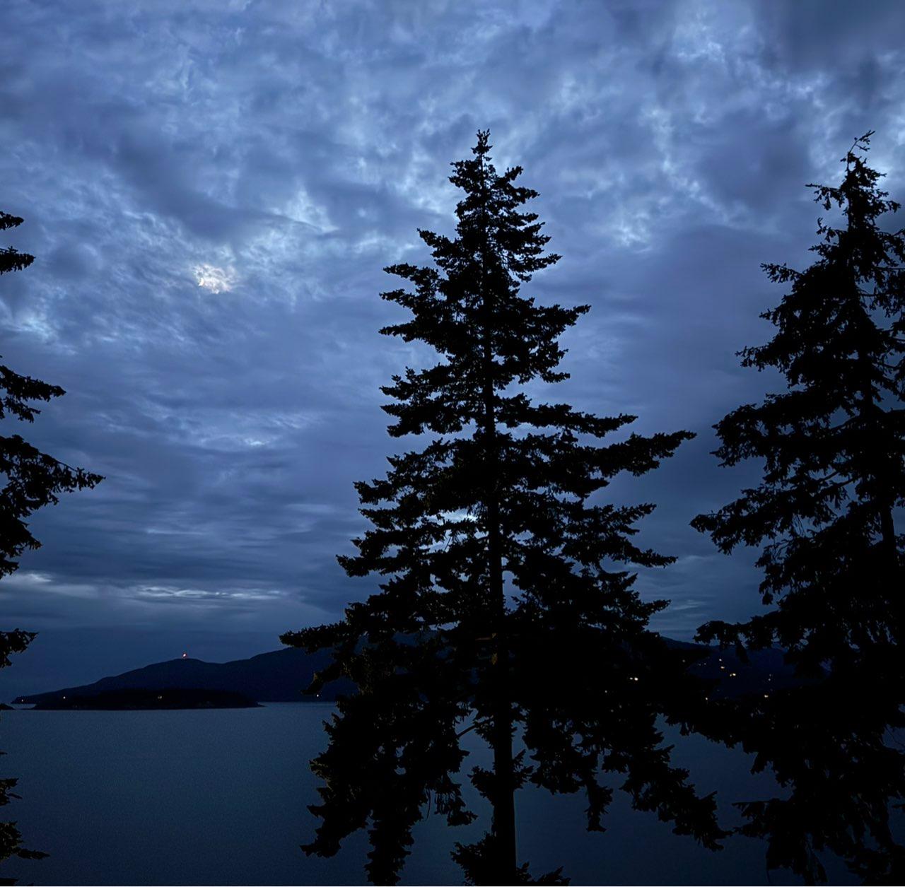 The Moon over Squamish, Canada — waxing crescent, Lunar Day 5