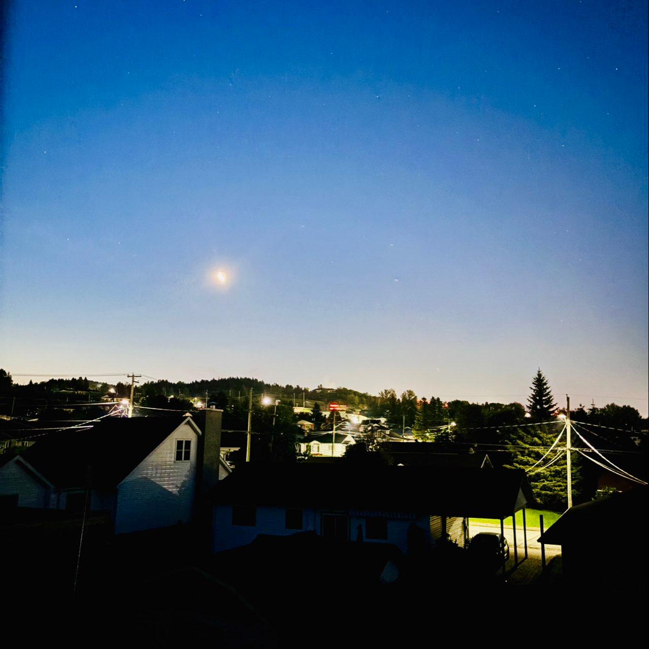 The Moon over Edmundston, Canada — waning crescent, Lunar Day 26
