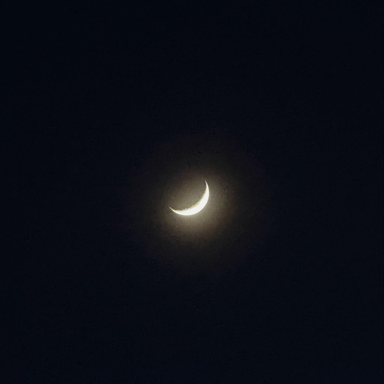 The Moon over Moscow, Russia — waxing crescent, Lunar Day 5