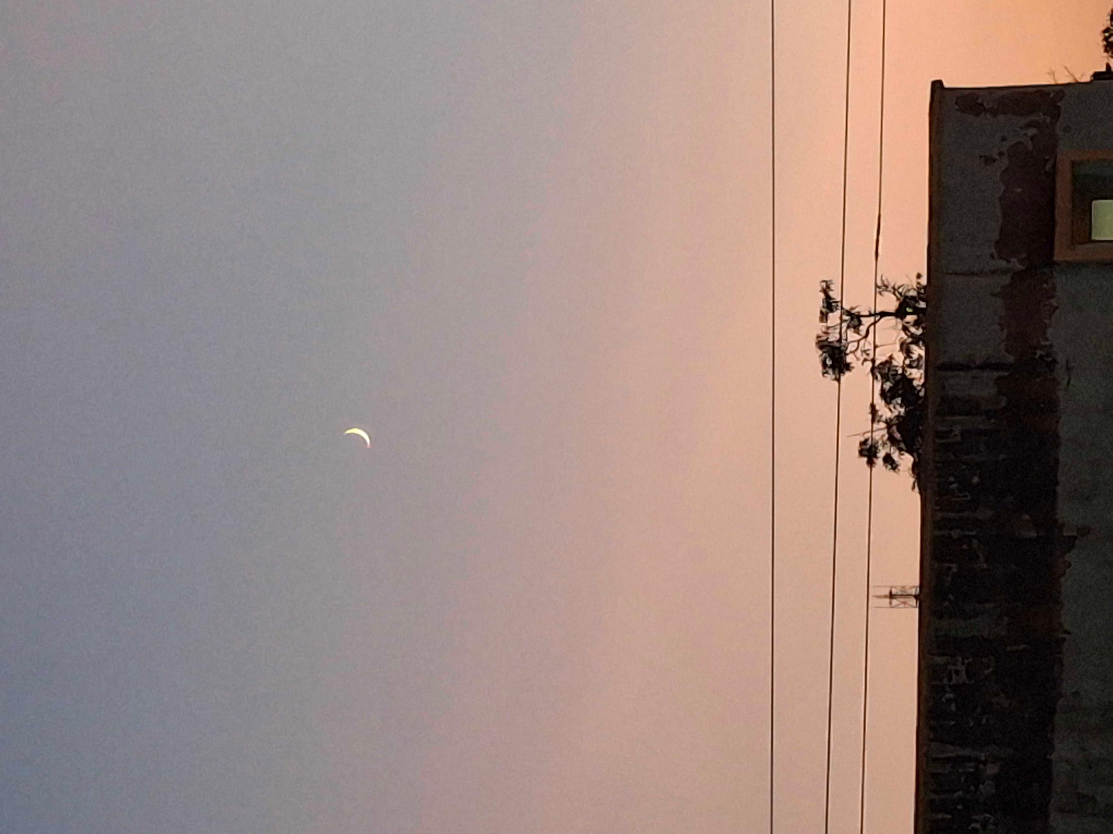 The Moon over Asansol, India — waxing crescent, Lunar Day 4