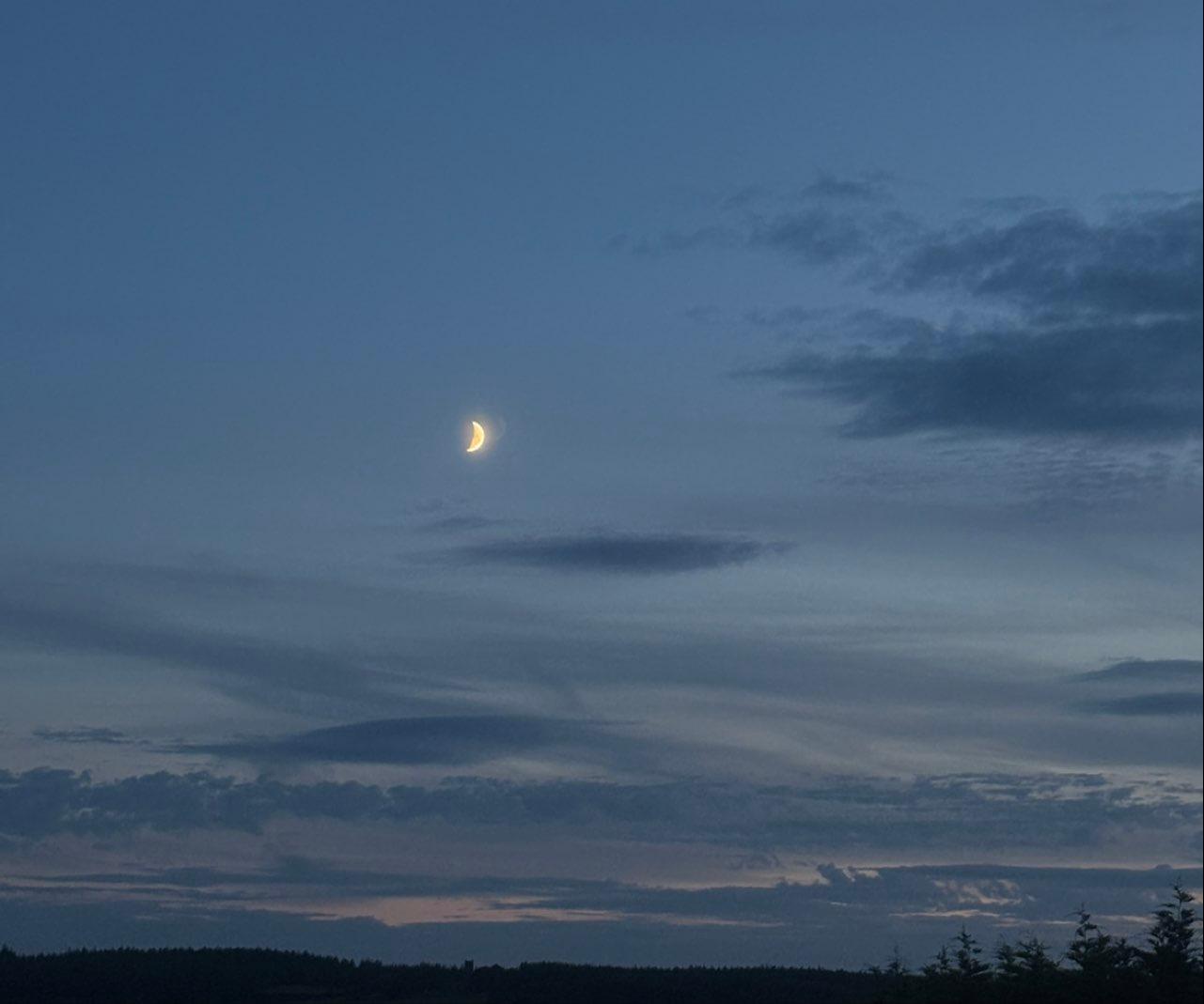 The Moon over Ballinspittle, Ireland — first quarter, Lunar Day 7