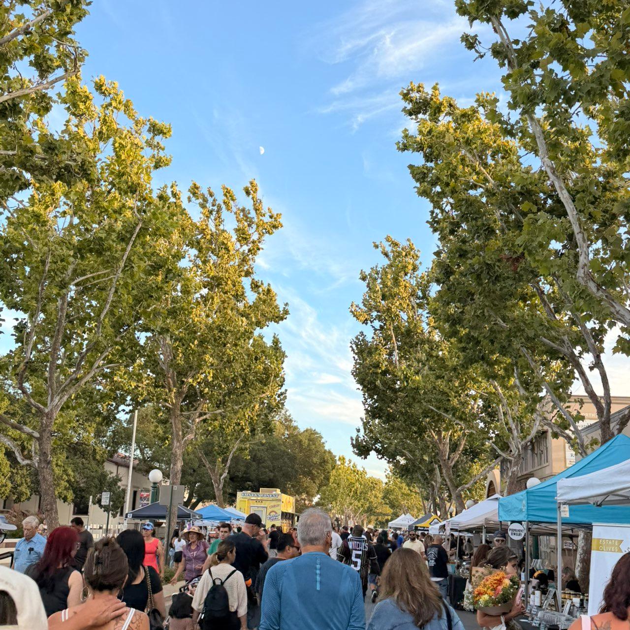 The Moon over Lodi, United States — first quarter, Lunar Day 9