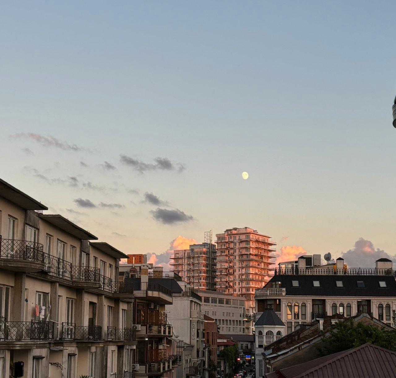 The Moon over Batumi, Georgia — waxing gibbous, Lunar Day 13