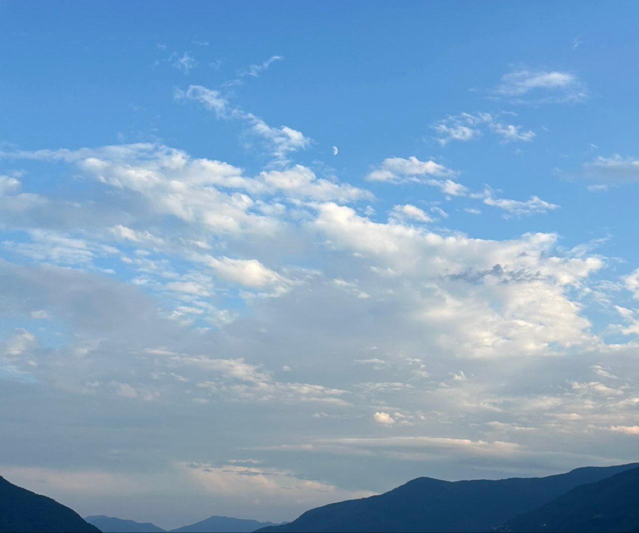 The Moon over Porto Ronco, Switzerland — first quarter, Lunar Day 9
