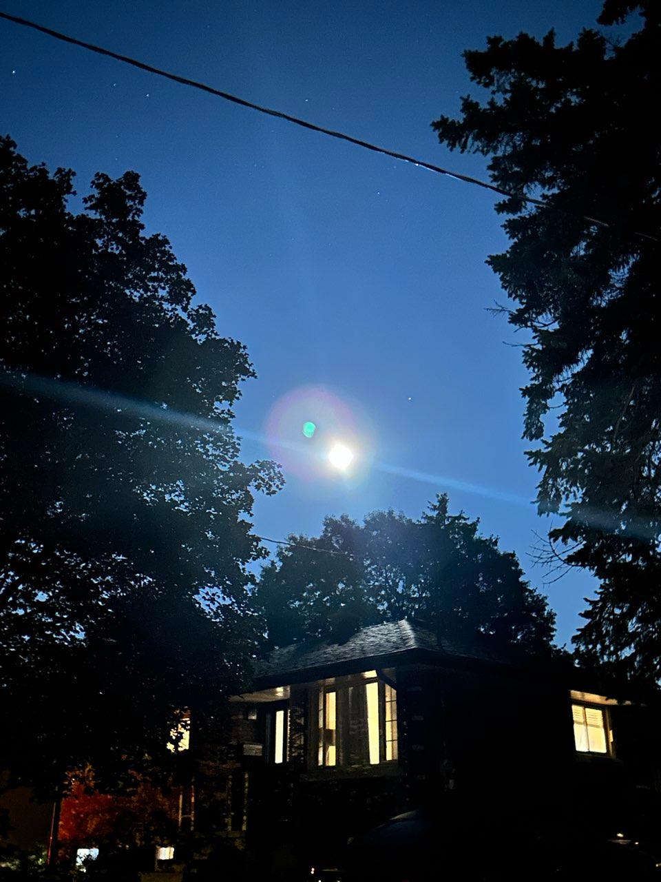 The Moon over Cambridge, Canada — full moon, Lunar Day 16