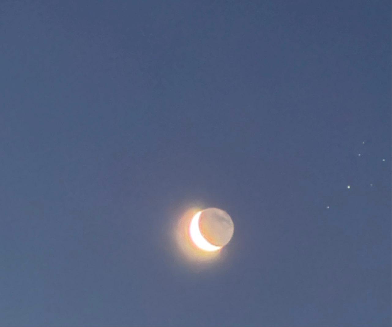 The Moon over Hamburg, Deutschland — waning crescent, Lunar Day 26