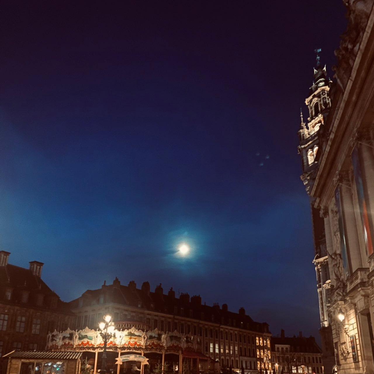 The Moon over Lille, France — full moon, Lunar Day 16