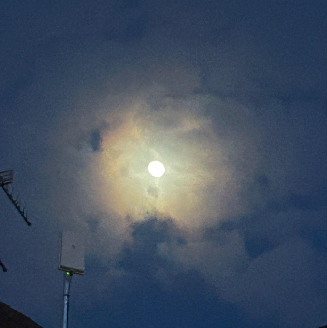 The Moon over Blackpool, United Kingdom — waxing gibbous, Lunar Day 12