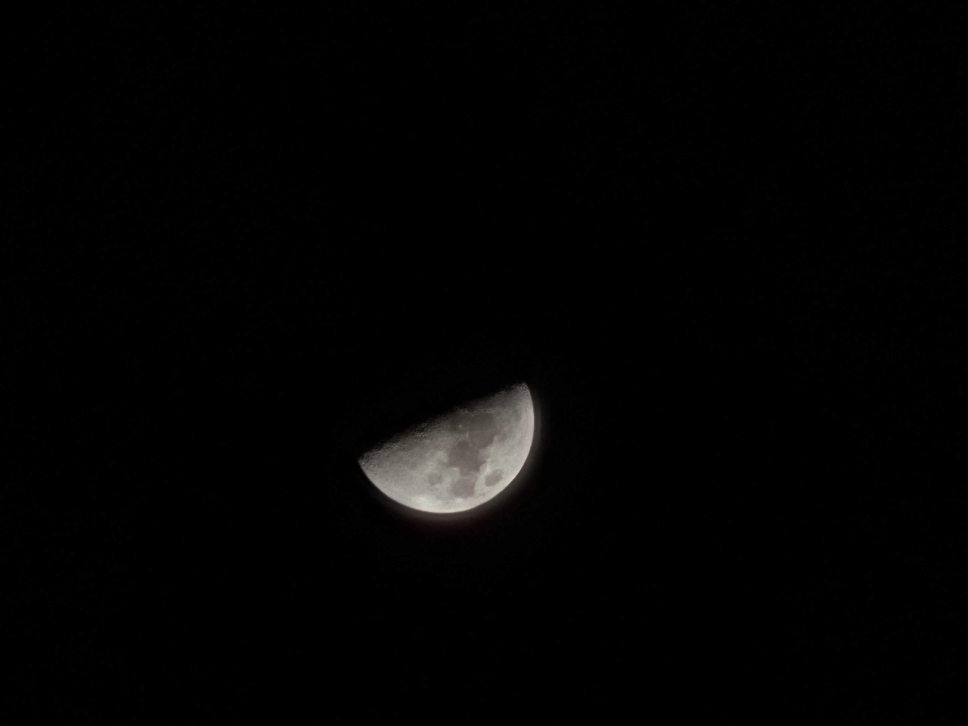 The Moon over Marton, New Zealand — first quarter, Lunar Day 9