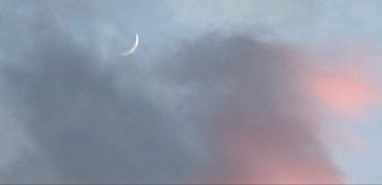 The Moon over Craik, Canada — waxing crescent, Lunar Day 4
