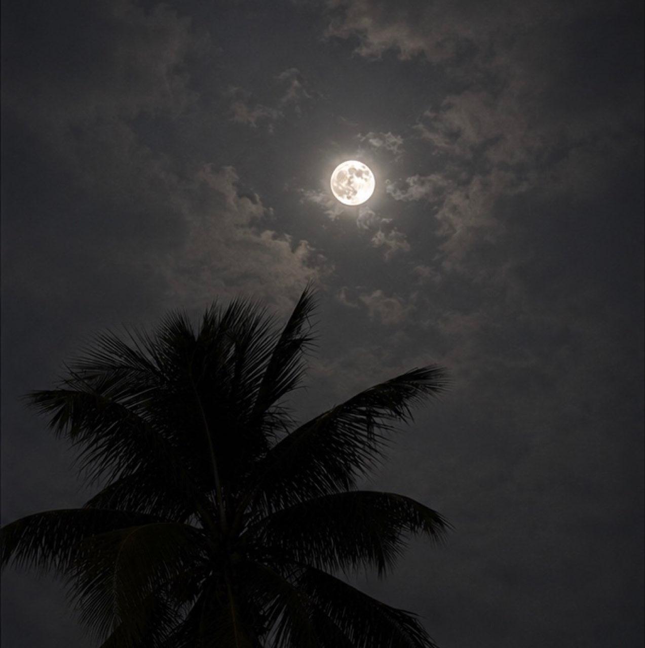 The Moon over Kolkata, India — full moon, Lunar Day 16