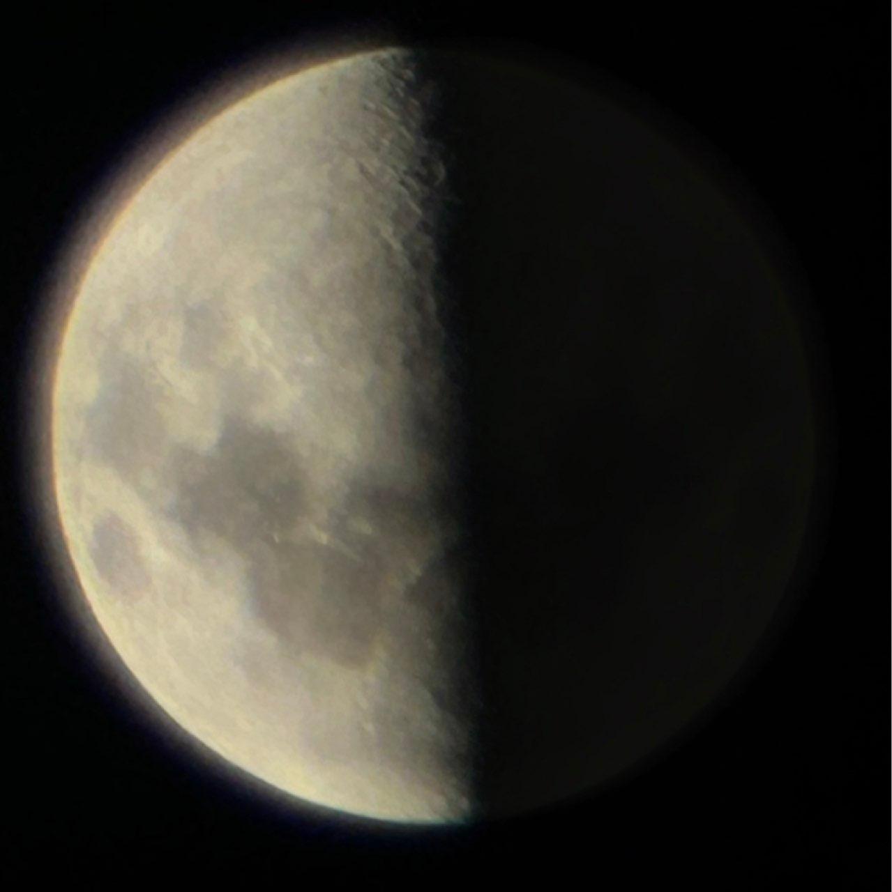 The Moon over Elizabeth North, Australia — first quarter, Lunar Day 9