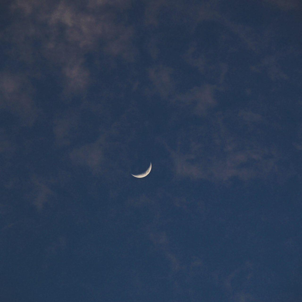 The Moon over Markham, Canada — waxing crescent, Lunar Day 5