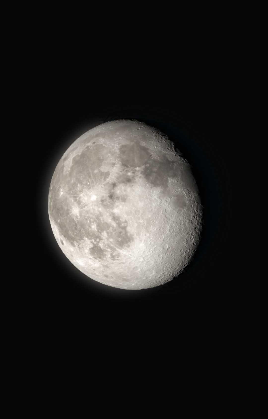 The Moon over Bleicherode, Deutschland — full moon, Lunar Day 16