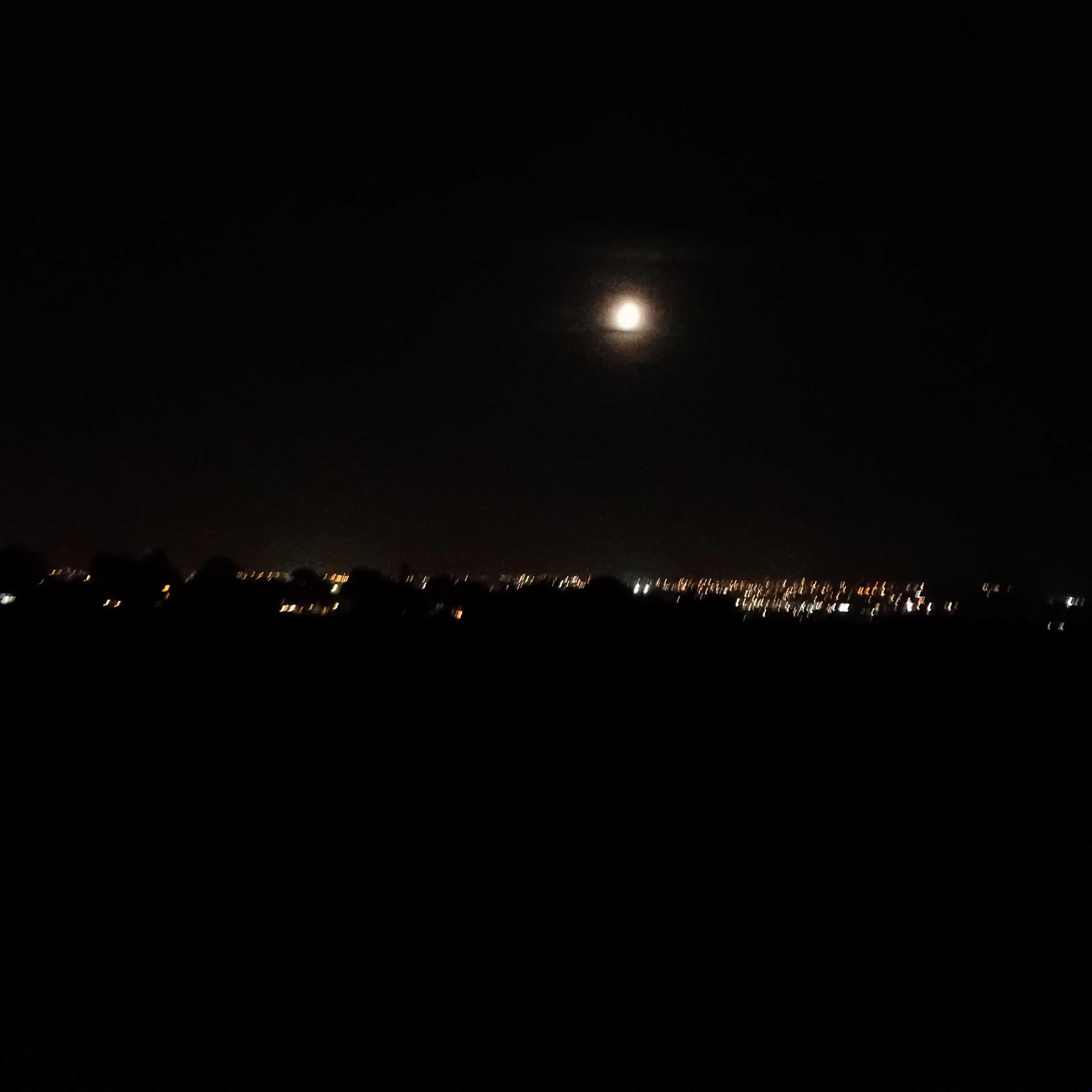 The Moon over Brighton and Hove, United Kingdom — new moon, Lunar Day 29