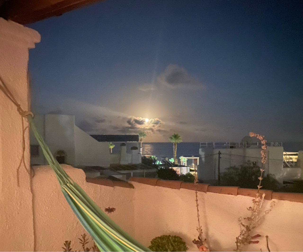 The Moon over Mojácar, España — full moon, Lunar Day 18