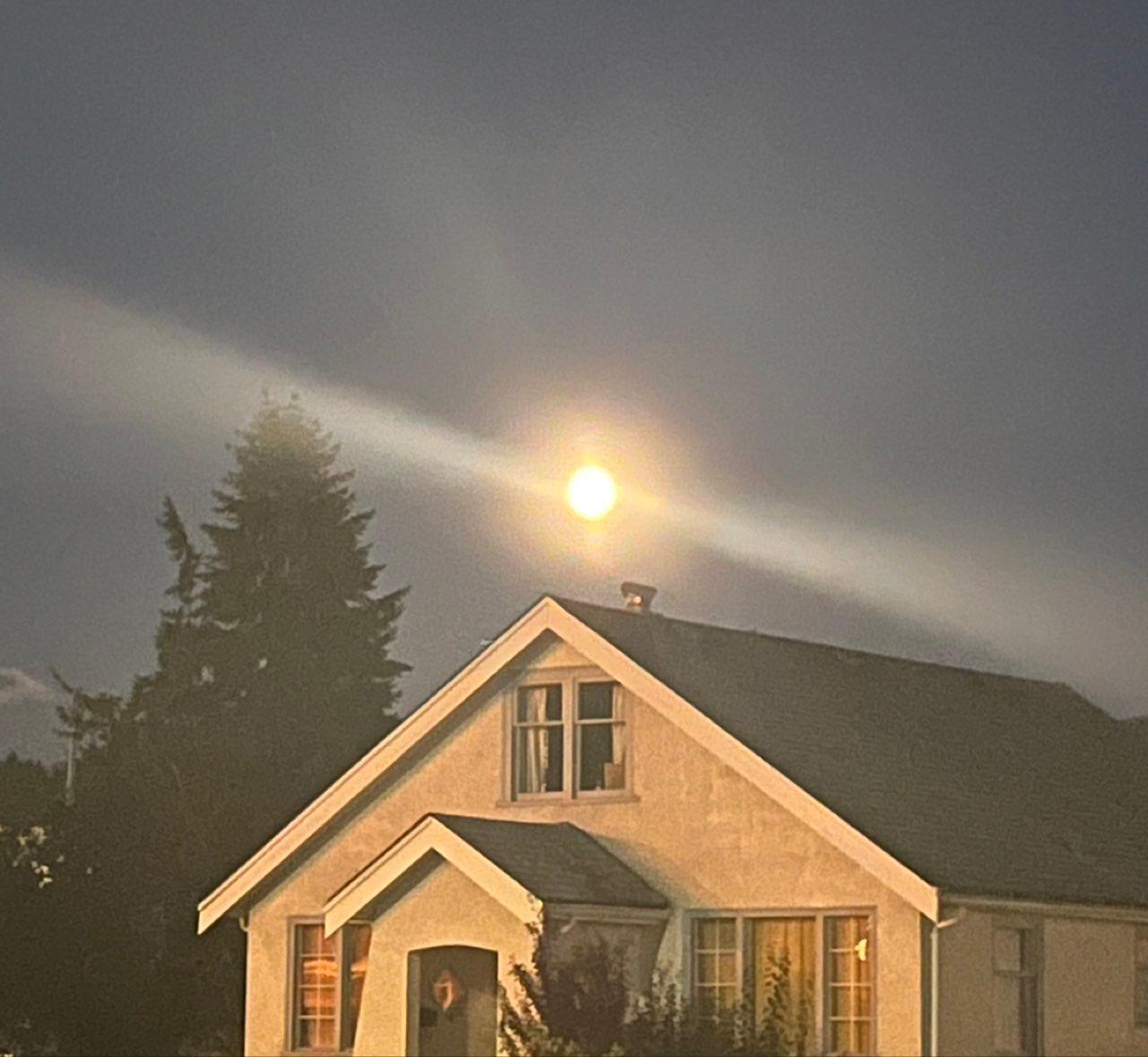 The Moon over Port Alberni, Canada — full moon, Lunar Day 15
