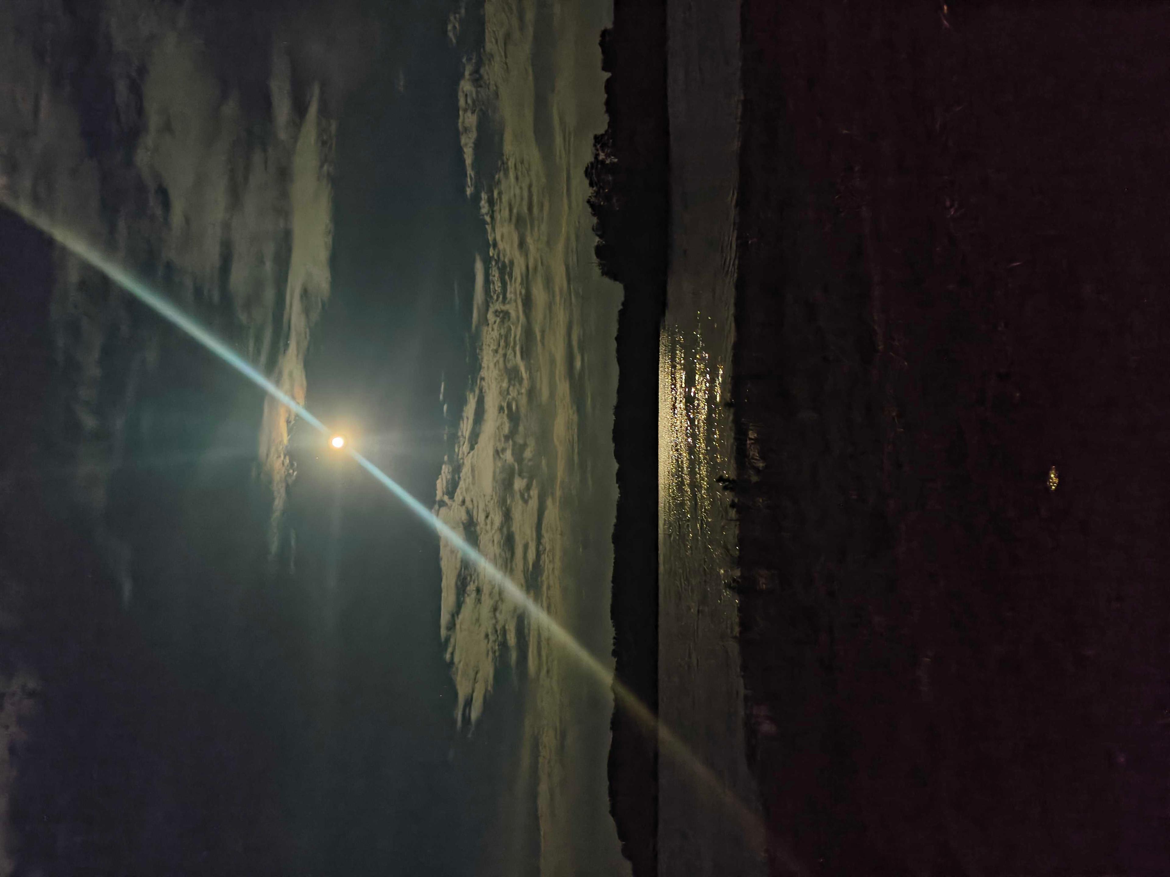 The Moon over Neoga, United States — first quarter, Lunar Day 6