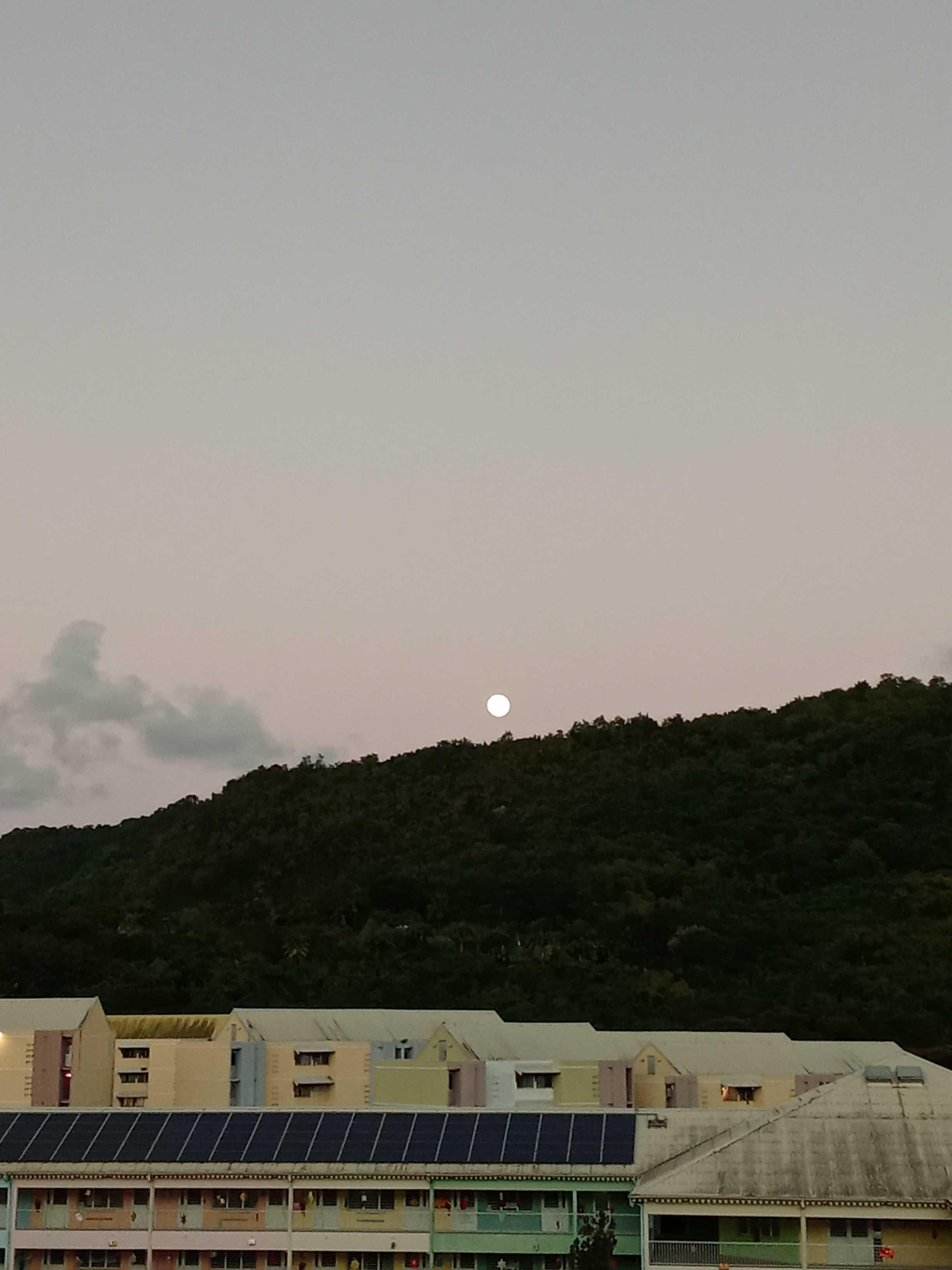 The Moon over Fort-de-France, Martinique — full moon, Lunar Day 15