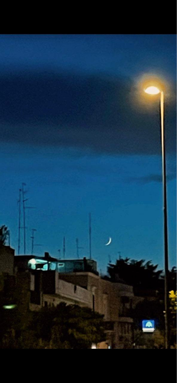 The Moon over Modugno, Italy — waxing crescent, Lunar Day 3