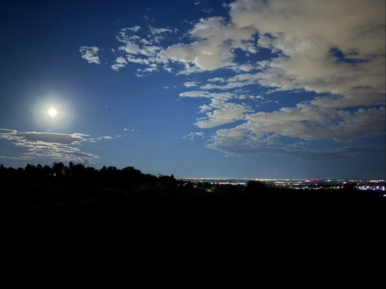The Moon over Denver, United States — full moon, Lunar Day 17