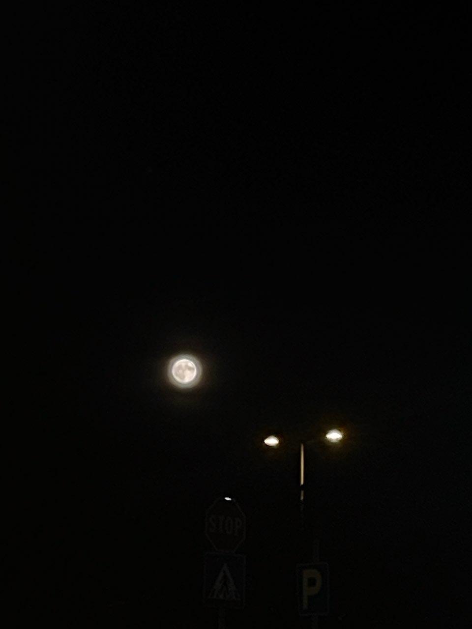 The Moon over Bari, Italy — full moon, Lunar Day 16